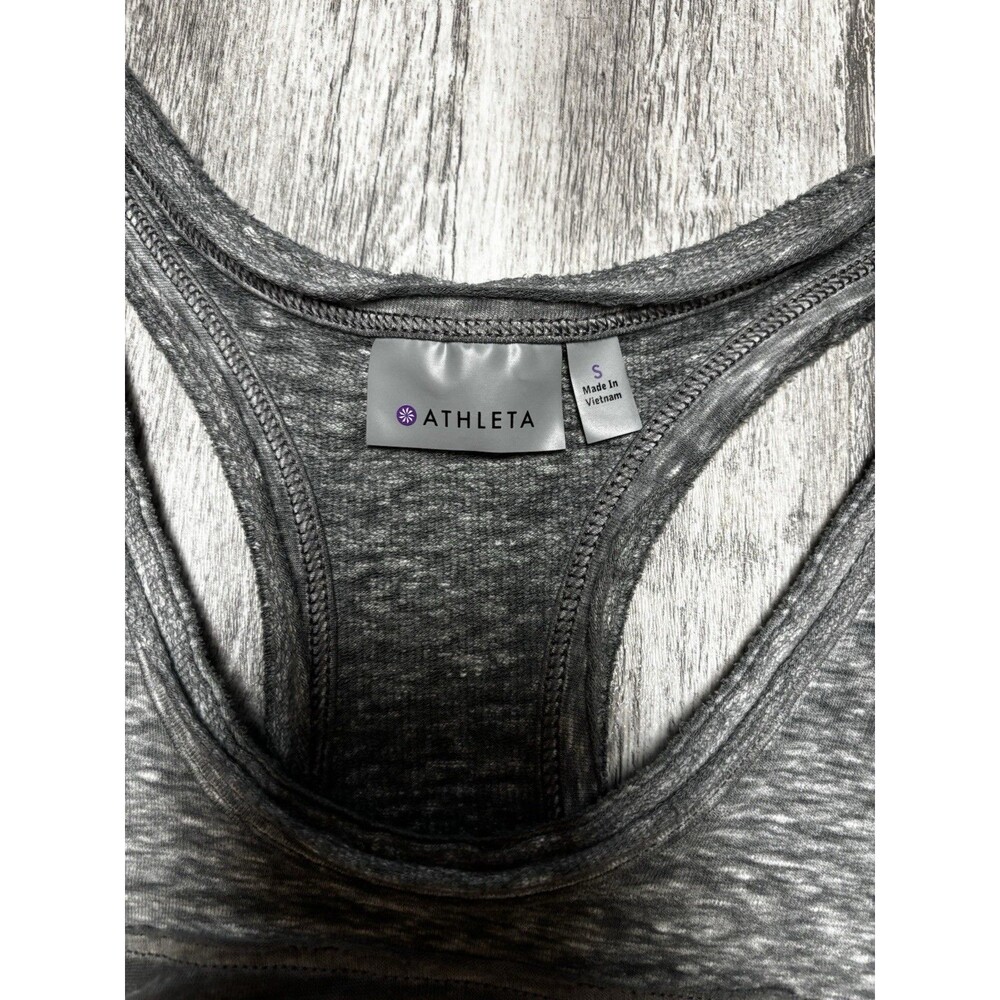 Athleta Sunrise Sheer Burnout Midi Dress Gray Racerback High Low Size S - Picture 3 of 7